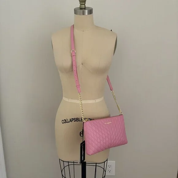 Karl Lagerfeld Paris Karolina Pink Crossbody NWT - Picture 1 of 9